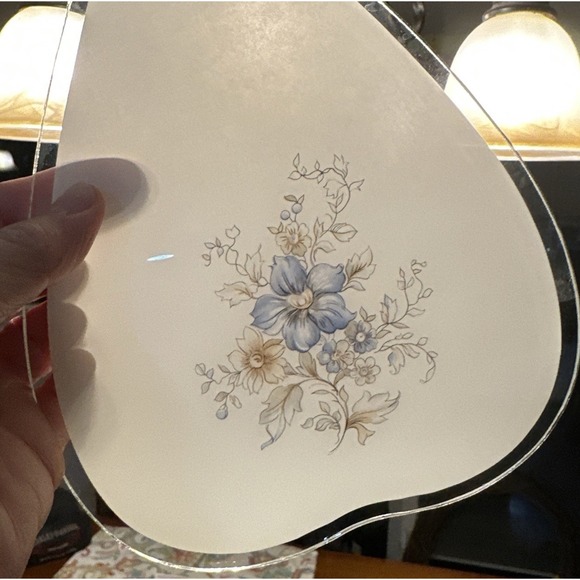 GLASS SHADE Panel ONLY  For Vintage Touch‎ Lamp, 3 Way Brass 6-Panel - Floral - Picture 3 of 10